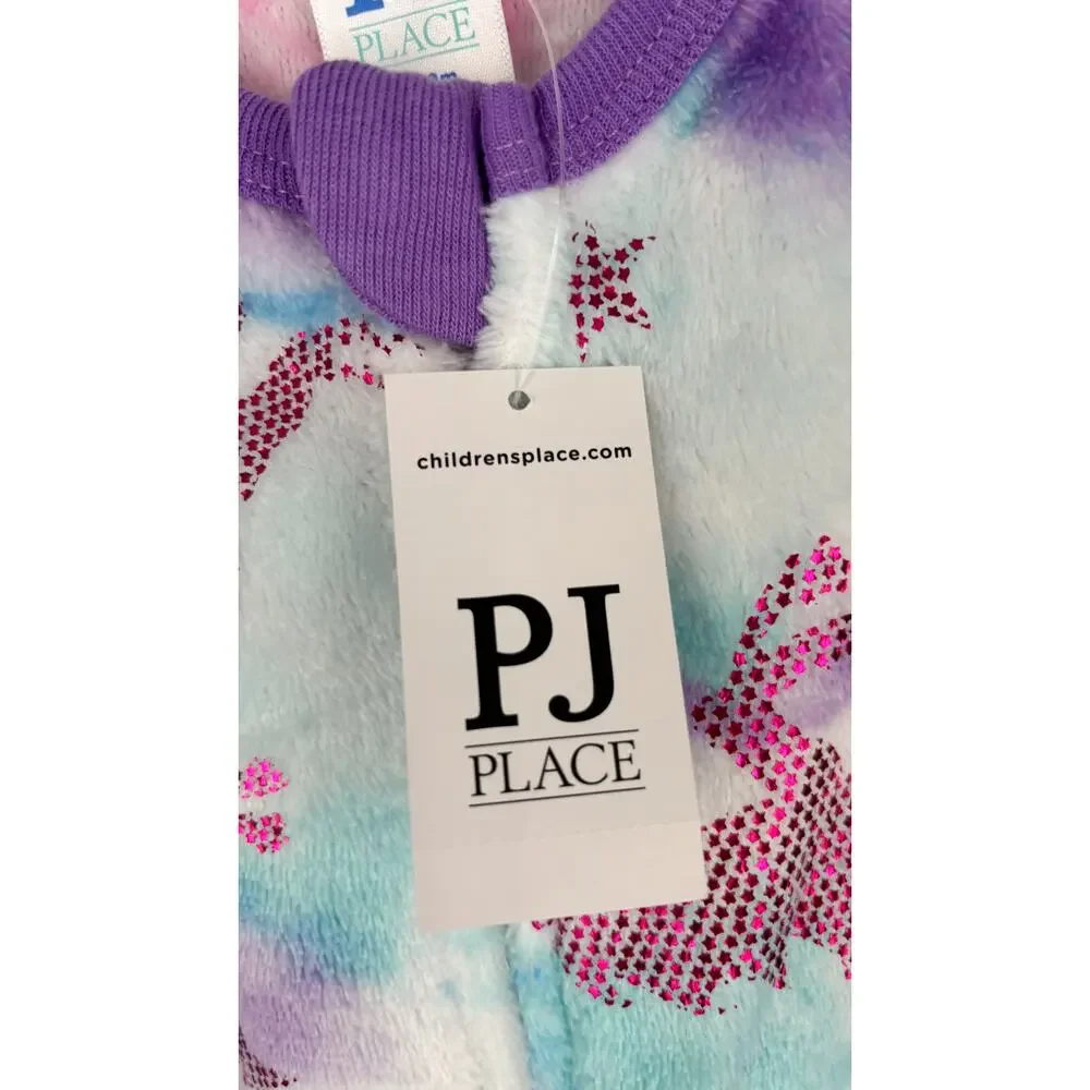 Childrens PJ Place Baby Girls Unicorn & Petal Fleece One Piece Pajamas 12-18M